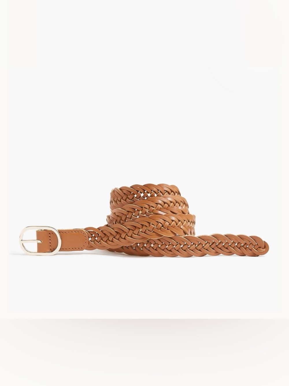J. Crew Factory Reversible Braided Metallic Gold and Tan Belt